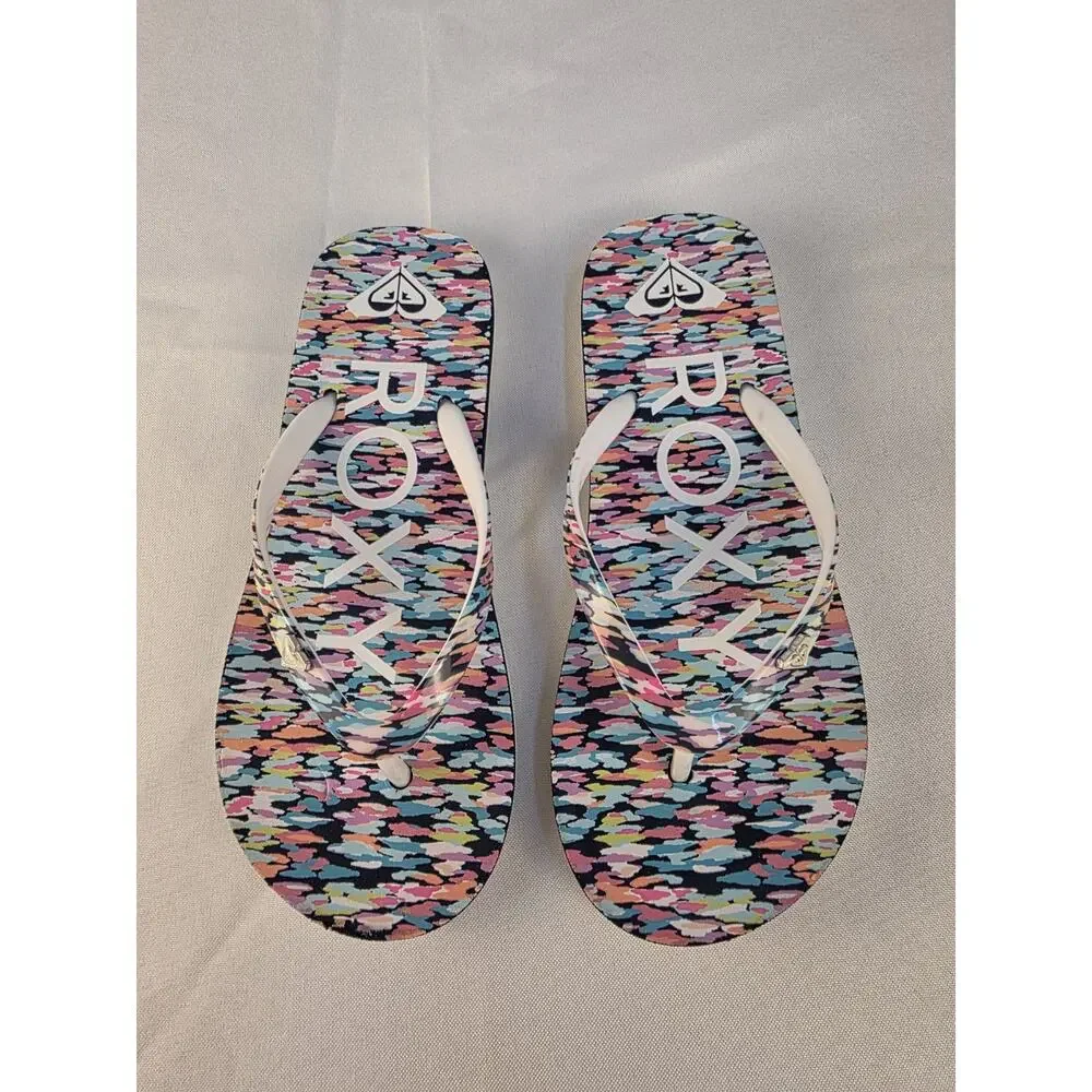 Roxy Girl RG Pebbles Girls Size 2/3 Flip Flops Sandals Summer Vacation Beach
